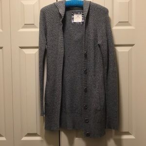Oversized grey knitted cardigan